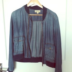 Cloth and stone denim bomber jacket
